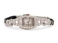 A Platinum and Diamond Wristwatch, Hamilton,