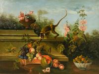 Still Life with Monkey, Fruit and Flowers