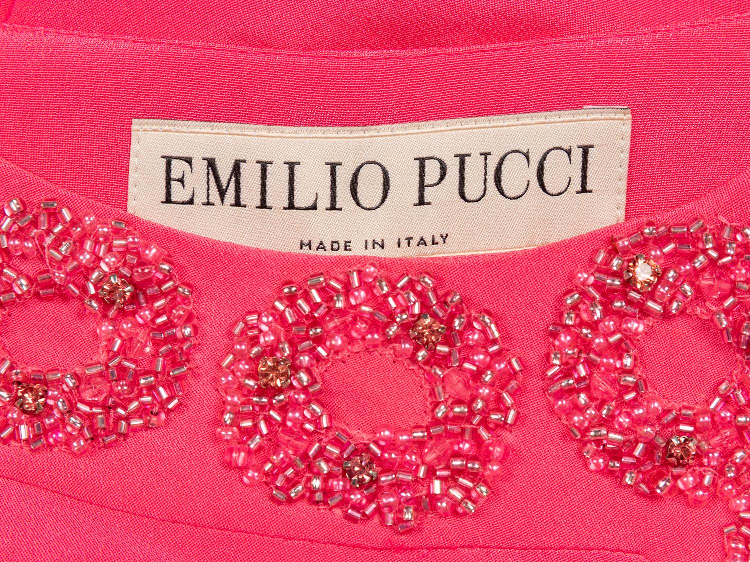 EMILIO PUCCI, HOT PINK EMBELLISHED KAFTAN