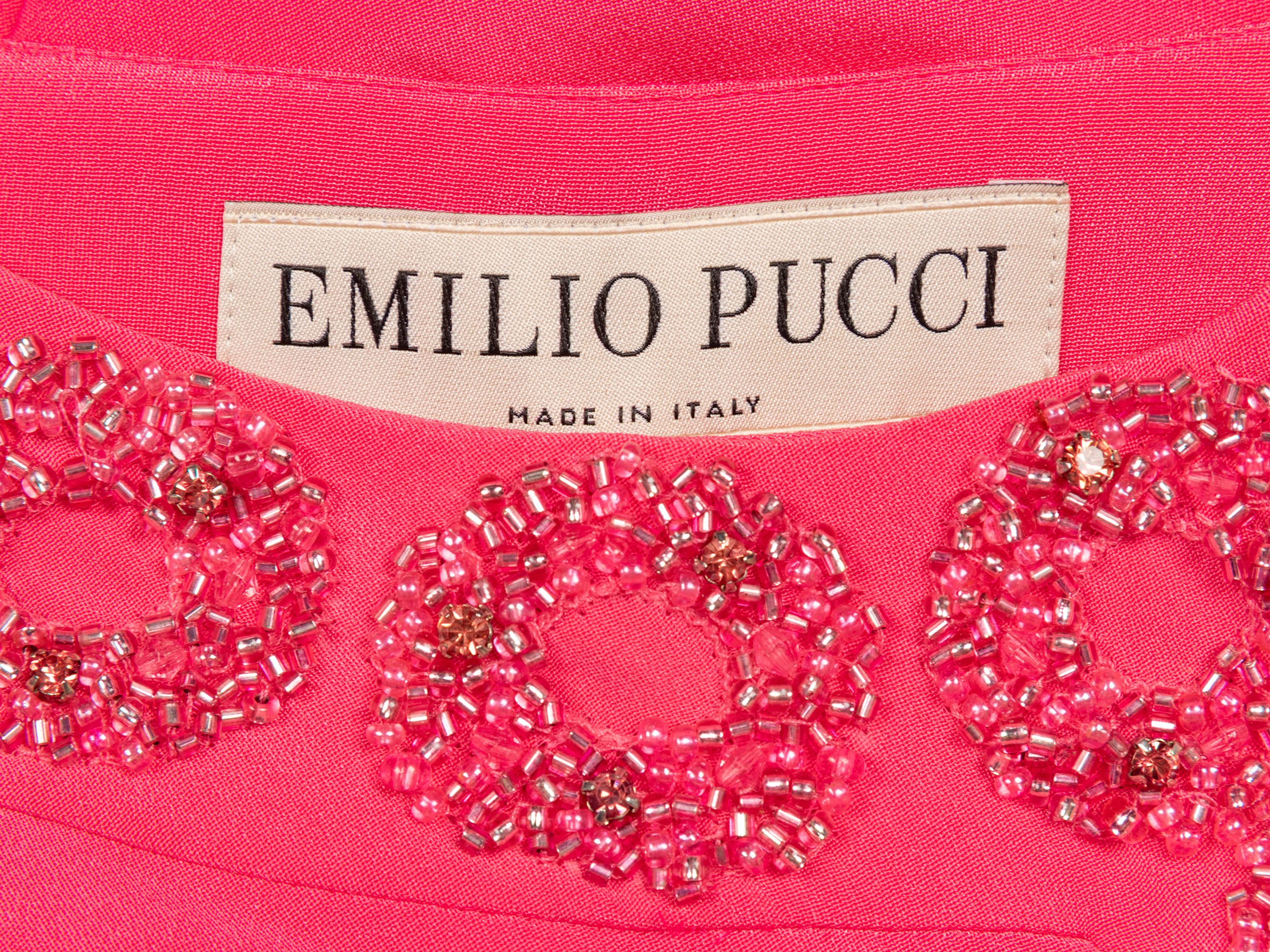 EMILIO PUCCI, HOT PINK EMBELLISHED KAFTAN