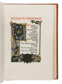 ALBERTO SANGORSKI While a Prisoner and Other Early English Poems , by James I, Geoffrey Chaucer, and Sir Walter Raleigh, in English, illuminated manuscript on paper [England, London, c. 1930]