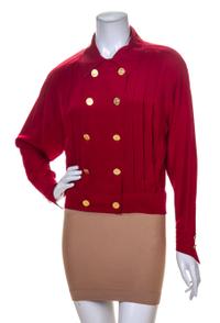 A Chanel Red Double Breasted Blouse,