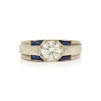 DIAMOND AND SYNTHETIC SAPPHIRE RING