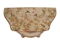 A Silvered and Chinoiserie Decorated Serpentine Console Cabinet