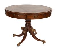 A George III Style Mahogany Drum Table