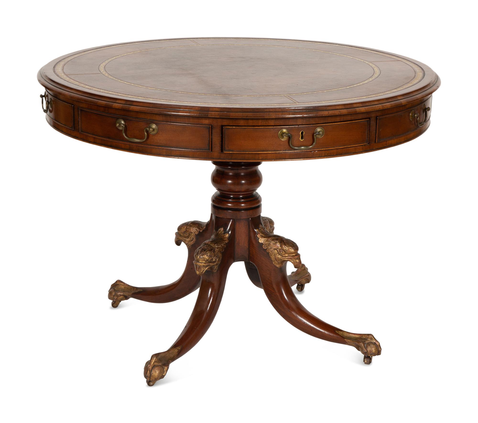 A George III Style Mahogany Drum Table