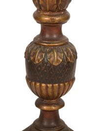 An Italian Painted and Parcel Gilt Tall Pedesta l