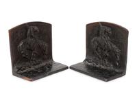 End of the Trail Bronze Bookends