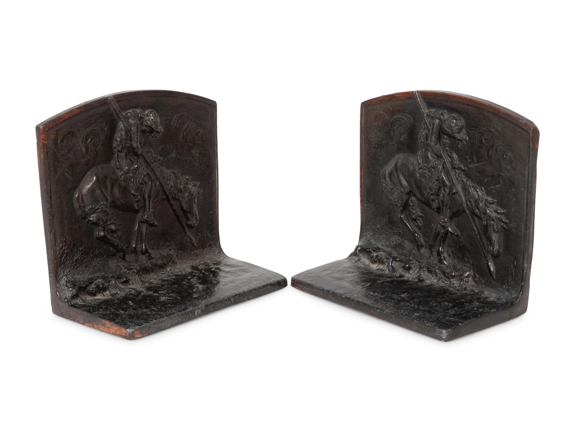 End of the Trail Bronze Bookends
