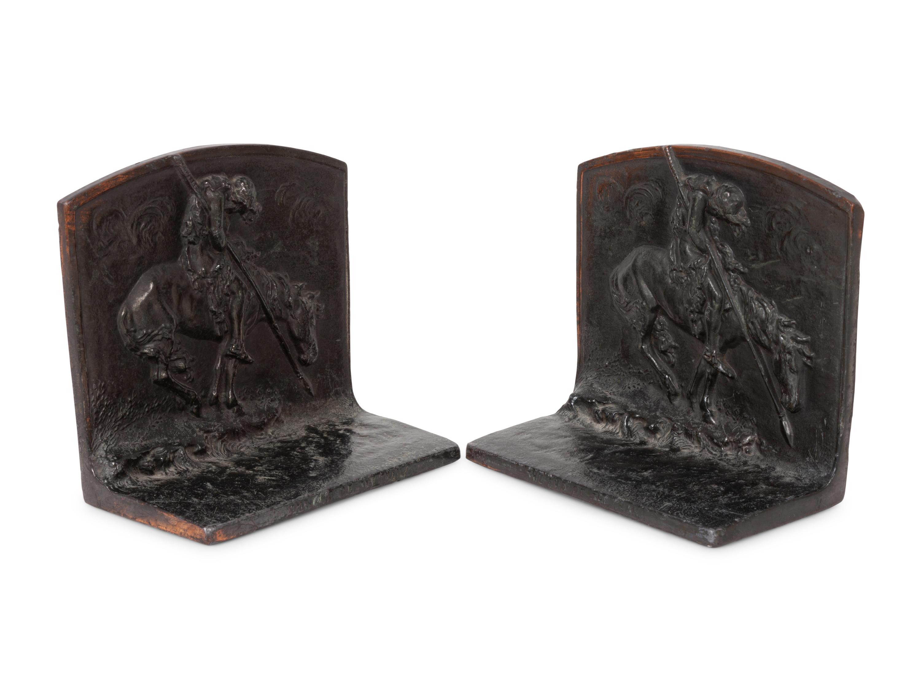 End of the Trail Bronze Bookends