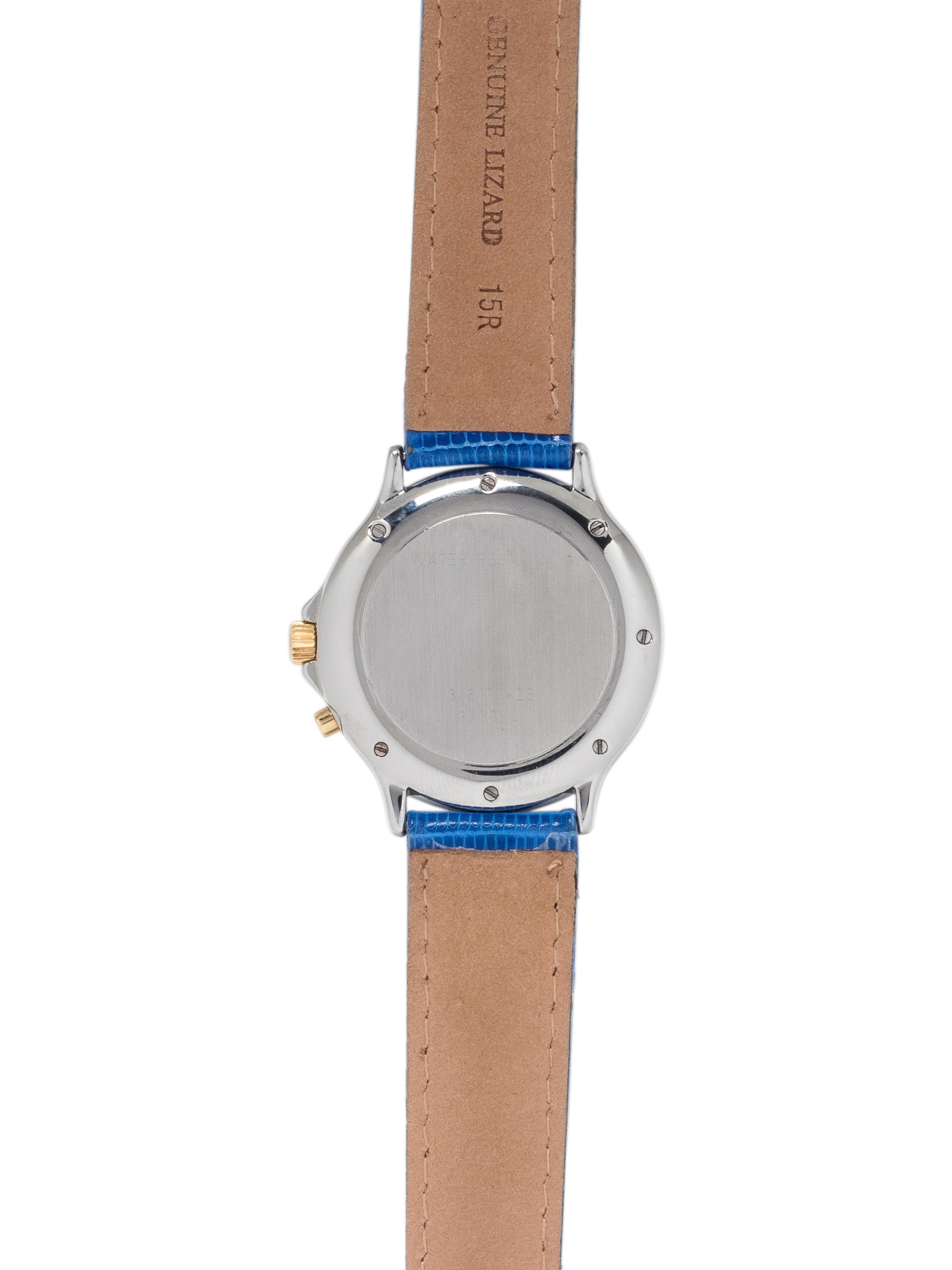 CHOPARD, 18K YELLOW GOLD, STAINLESS STEEL, DIAMOND AND SAPPHIRE REF. 31/8175-23 'MILLE MIGLIA' CHRONOGRAPH WRISTWATCH