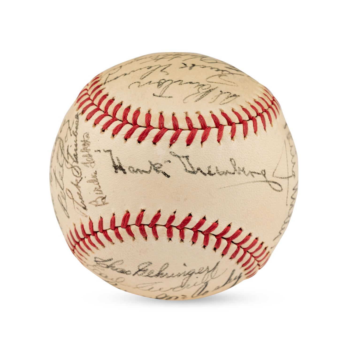 A 1940 Detroit Tigers Team Signed Autograph Baseball Featuring Hank Greenberg (JSA Letter of Authenticity),