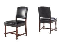 A Pair of Leather-Upholstered Side Chairs