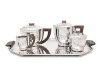 A Puiforcat Silver-Plate and Ebony Five-Piece Tea and Coffee Service