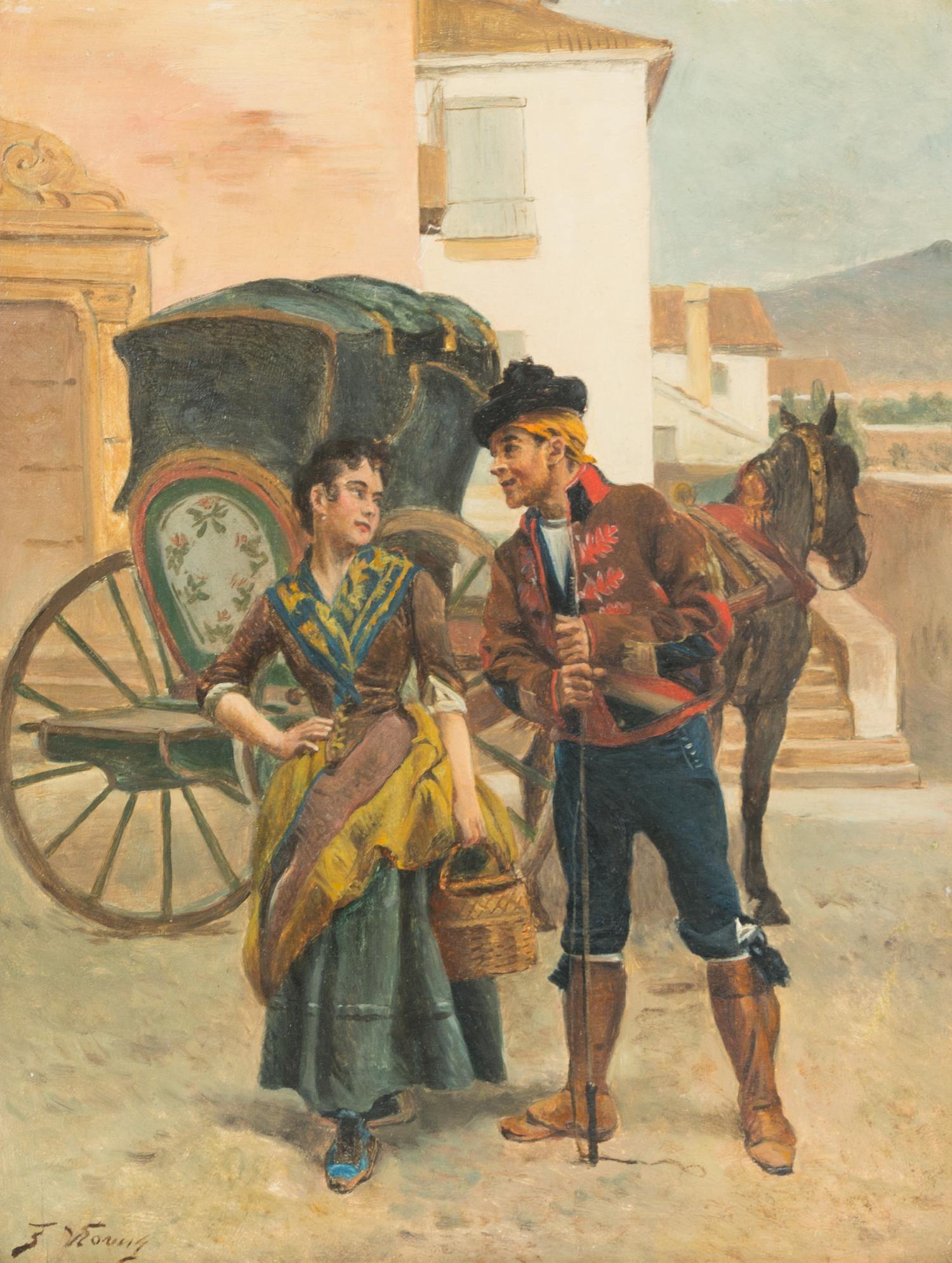 Jules Worms, (French, 1832-1914), The Flirtation