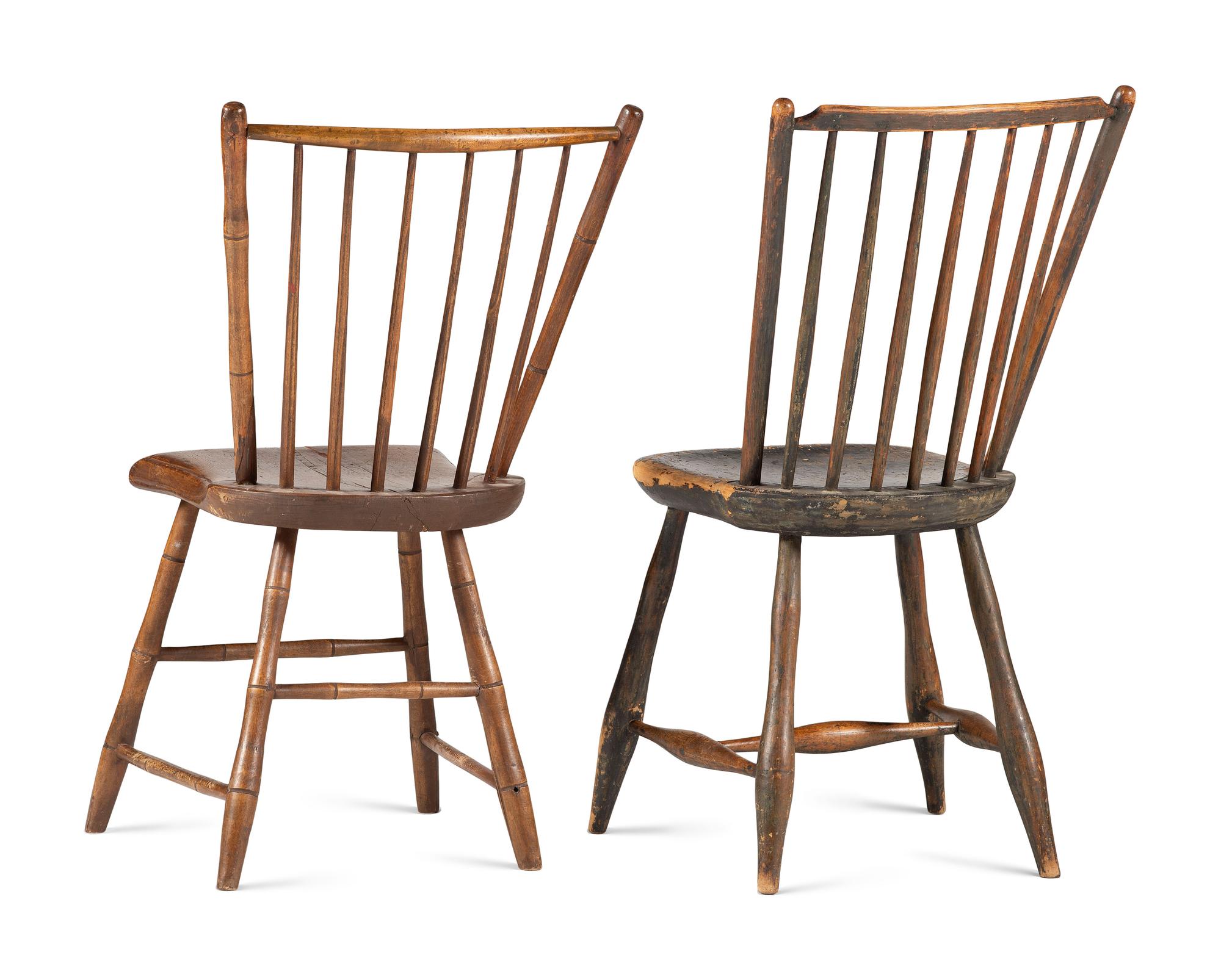 Two Spindle Back Side Chairs