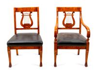 A Pair of Neoclassical Burlwood Chairs