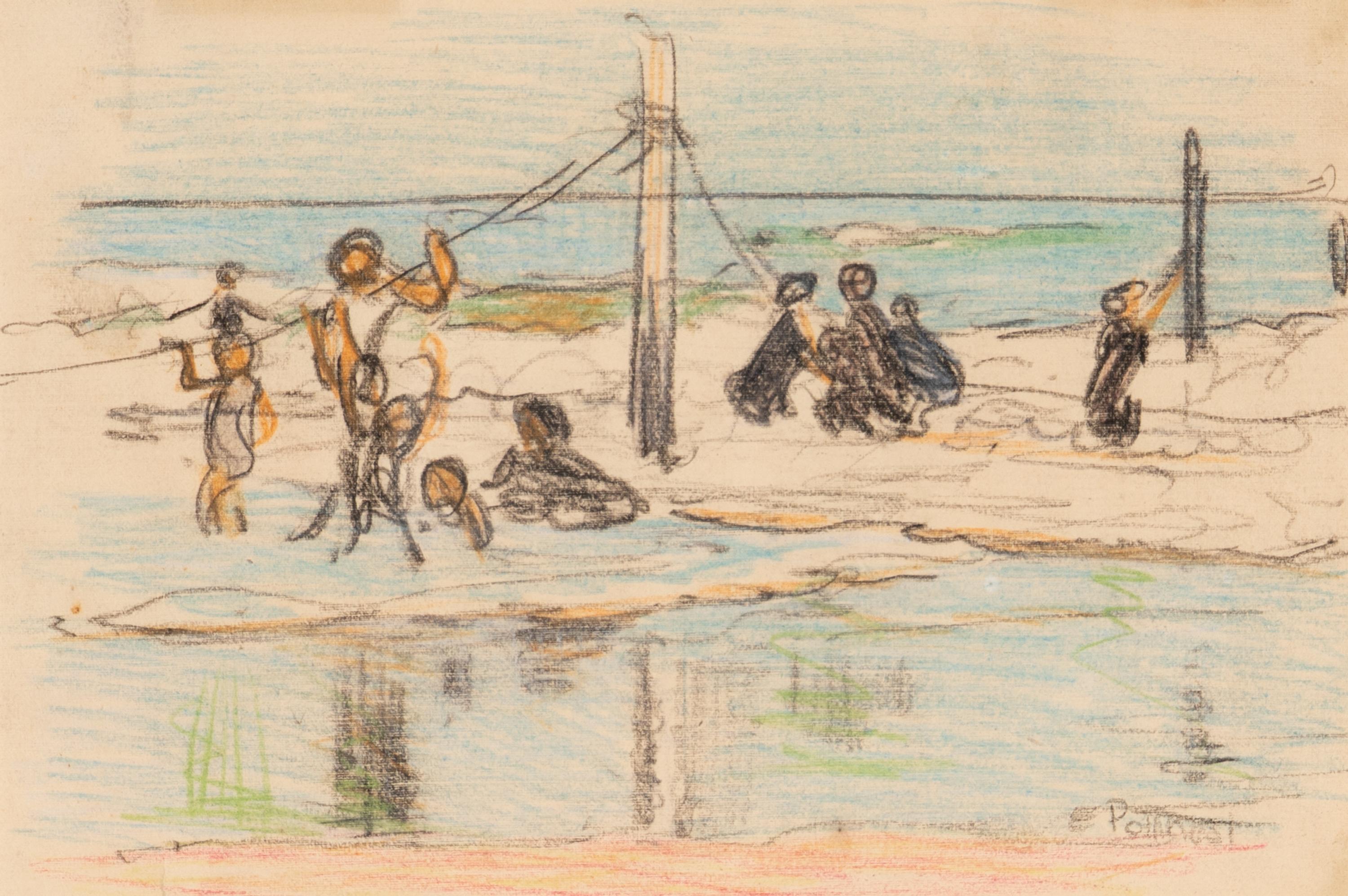 Edward Henry Potthast (American, 1857–1927) — Figures Playing in the Surf , c. 1910