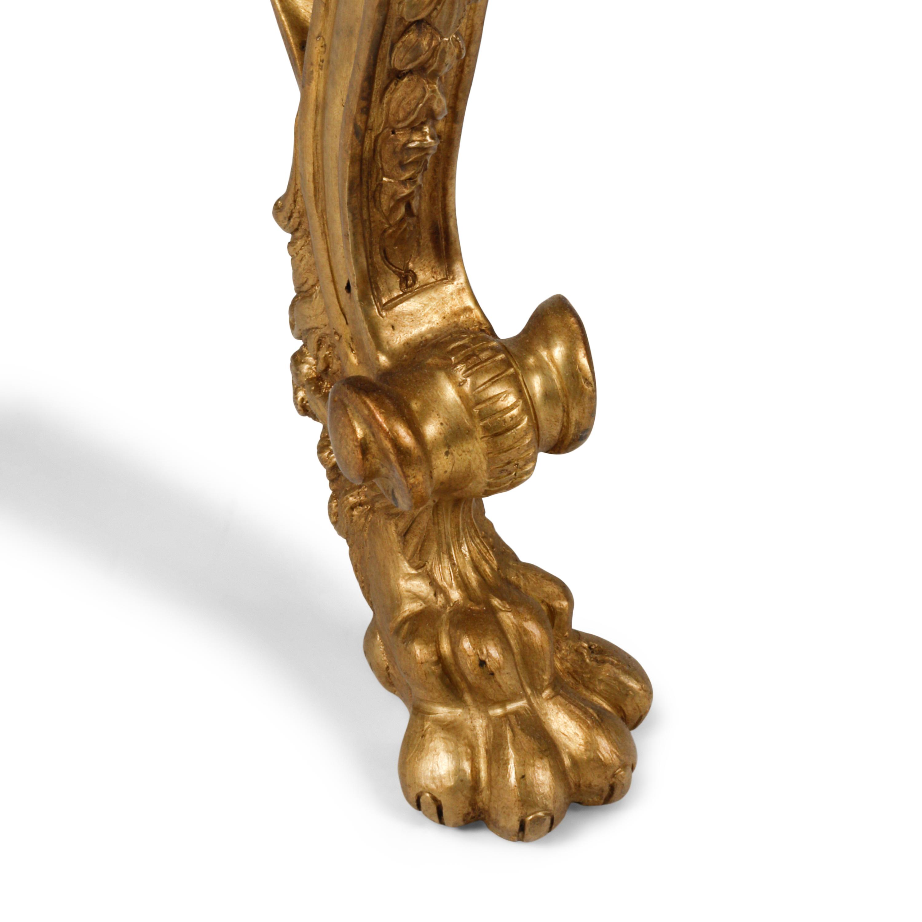A Pair of Neoclassical Style Gilt Bronze and Malachite Tables
