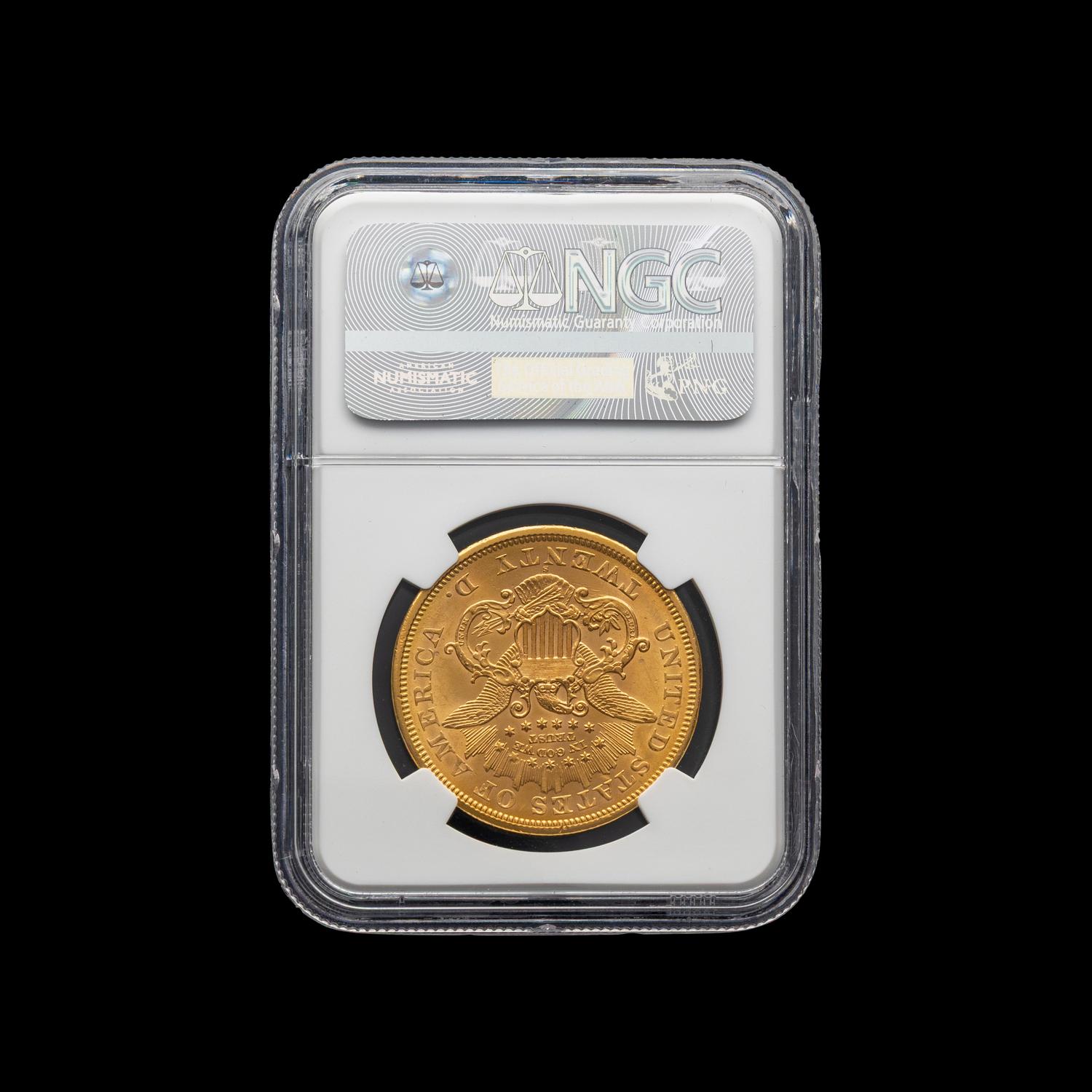 An 1868-S Liberty Head $20 Gold Coin [NGC MS62+]