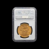 An 1868-S Liberty Head $20 Gold Coin [NGC MS62+]
