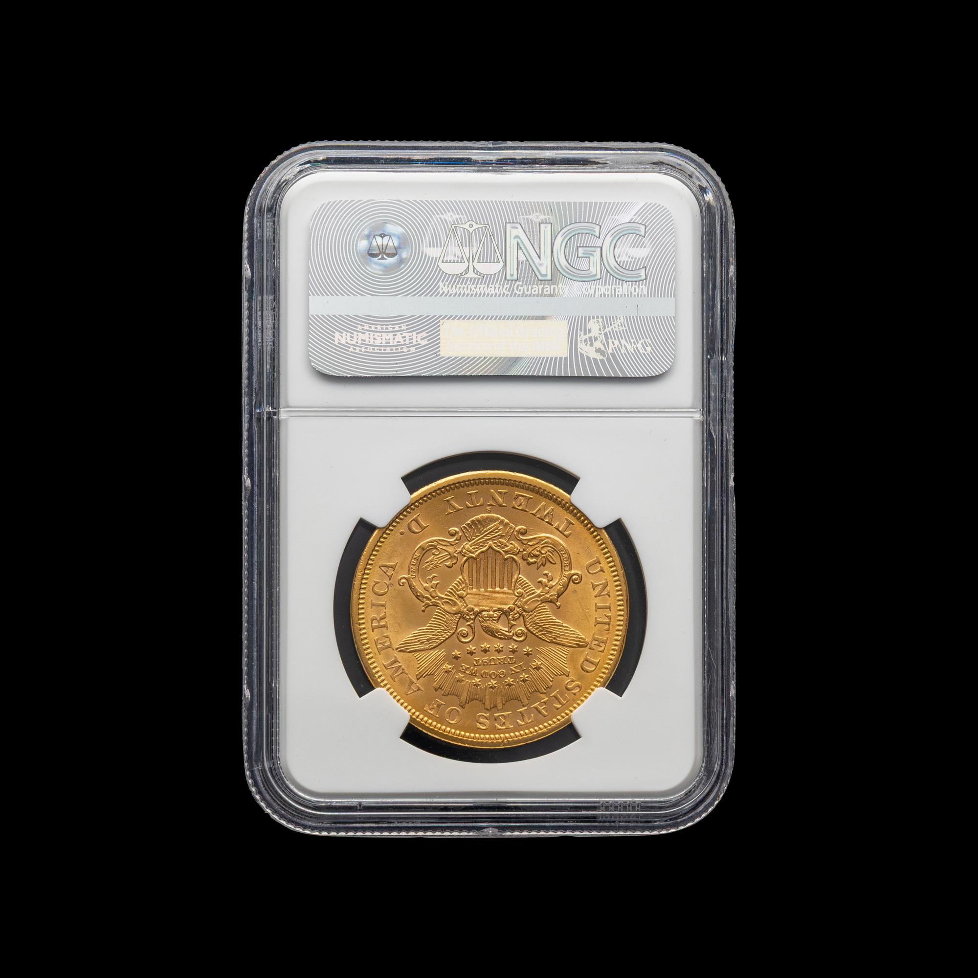 An 1868-S Liberty Head $20 Gold Coin [NGC MS62+]