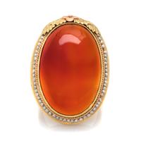 CARNELIAN AND SEED PEARL RING