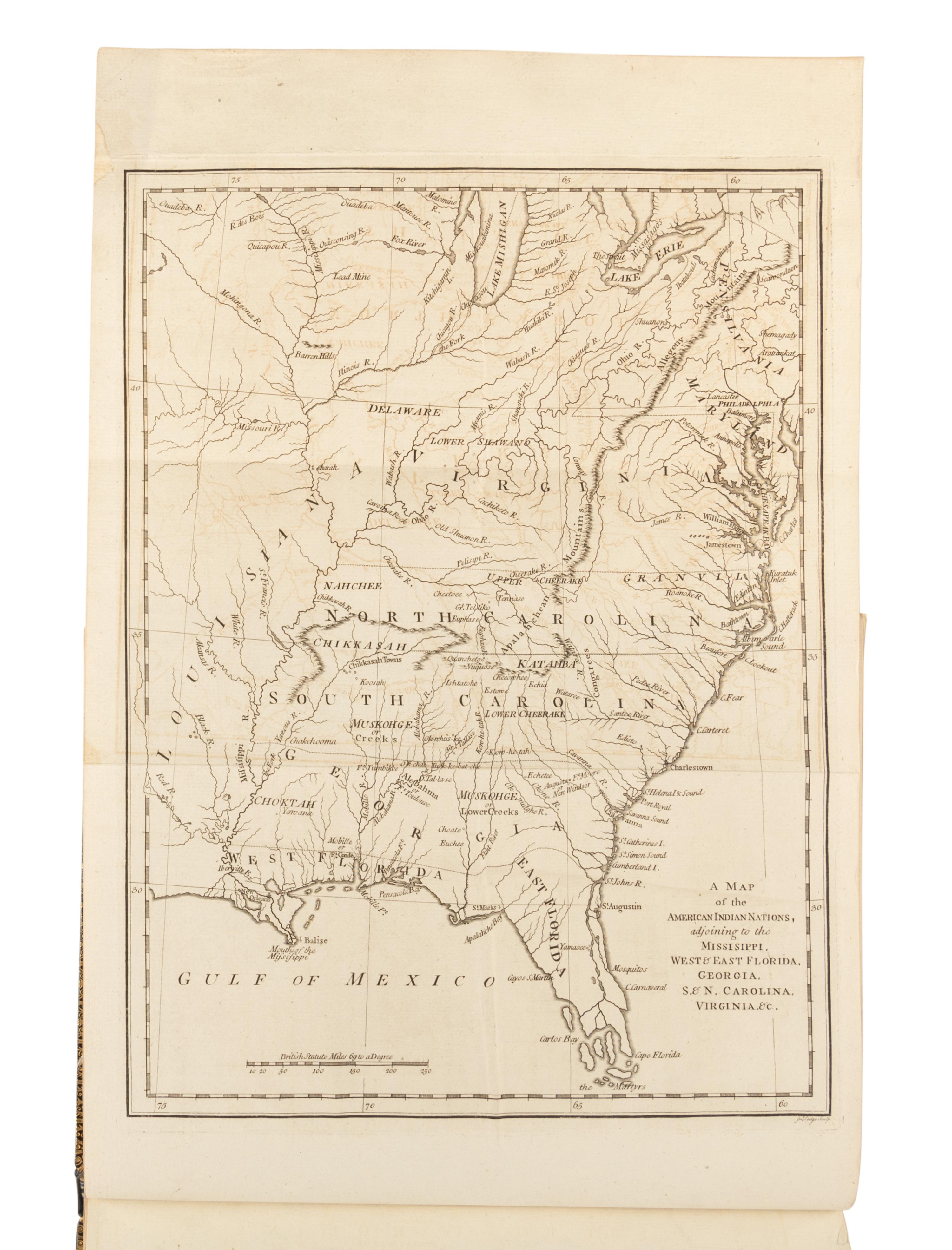 ADAIR, James (1709-1783). The History of the American Indians; Particularly Those Nations Adjoining to the Mississippi, East and West Florida, Georgia, South and North Carolina, and Virginia . London: Edward & Charles Dilly, 1775.