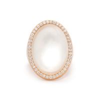 ROBERTO COIN, MOONSTONE AND DIAMOND RING