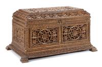 A Southeast Asian Carved Chest Height 29 x width 53 1/2 x depth 33 inches. — LATE 19TH/EARLY 20TH CENTURY