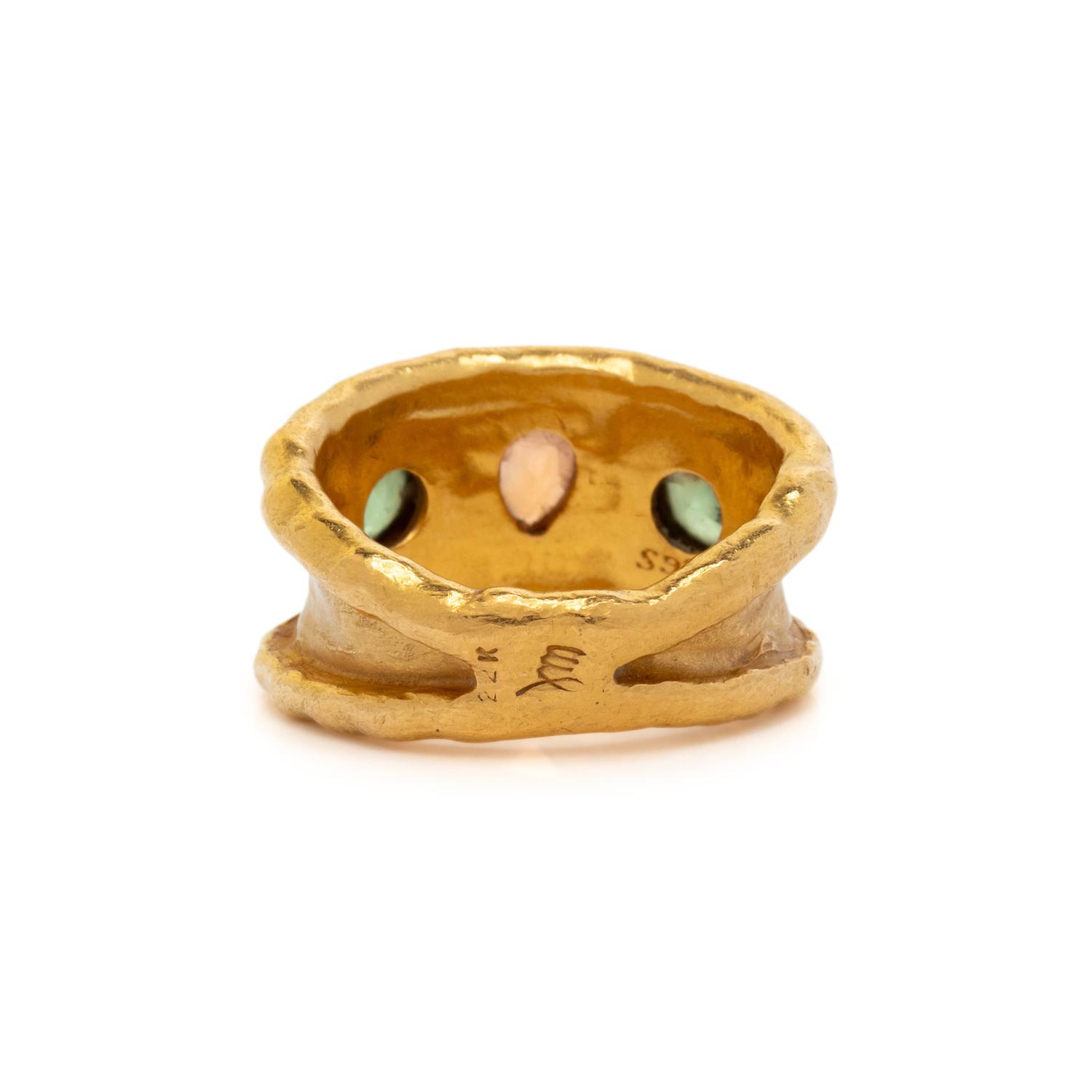 JEAN MAHIE, HIGH KARAT GOLD AND GEMSTONE RING