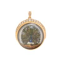ESSEX CRYSTAL AND DIAMOND PEACOCK PENDANT