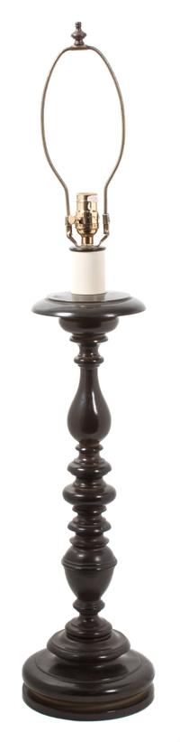 A Patinated Bronze Table Lamp Overall height 39 inches. — 20TH CENTURY