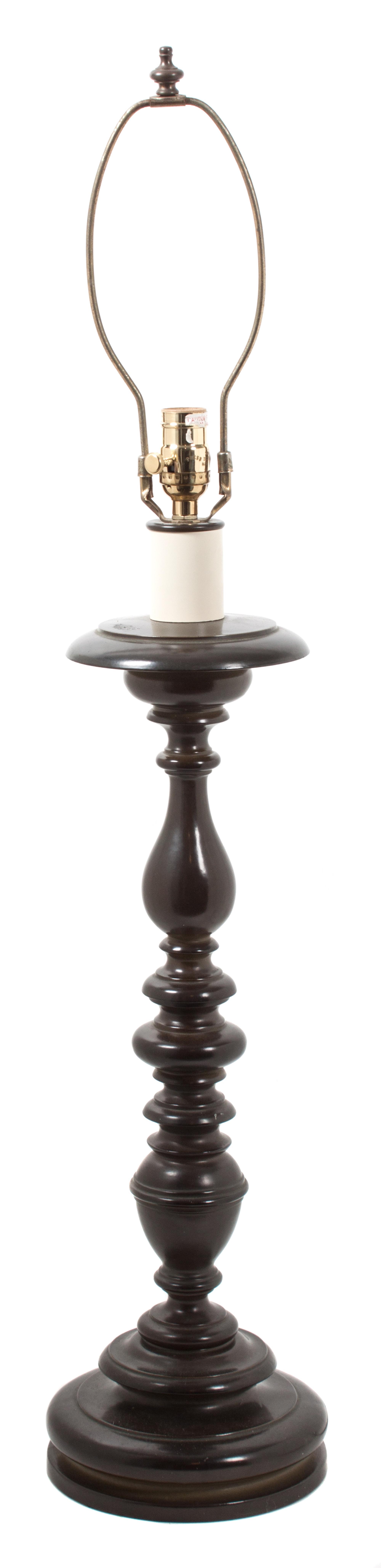 A Patinated Bronze Table Lamp Overall height 39 inches. — 20TH CENTURY