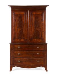 A Regency Mahogany Linen Press