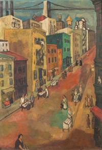 Frank Klienholz, (American, 1901-1988), Shopping on Avenue A
