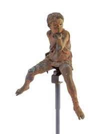 A Patinated Bronze Figure of a Boy