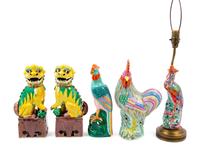Five Chinese Export Porcelain Figures of Animals