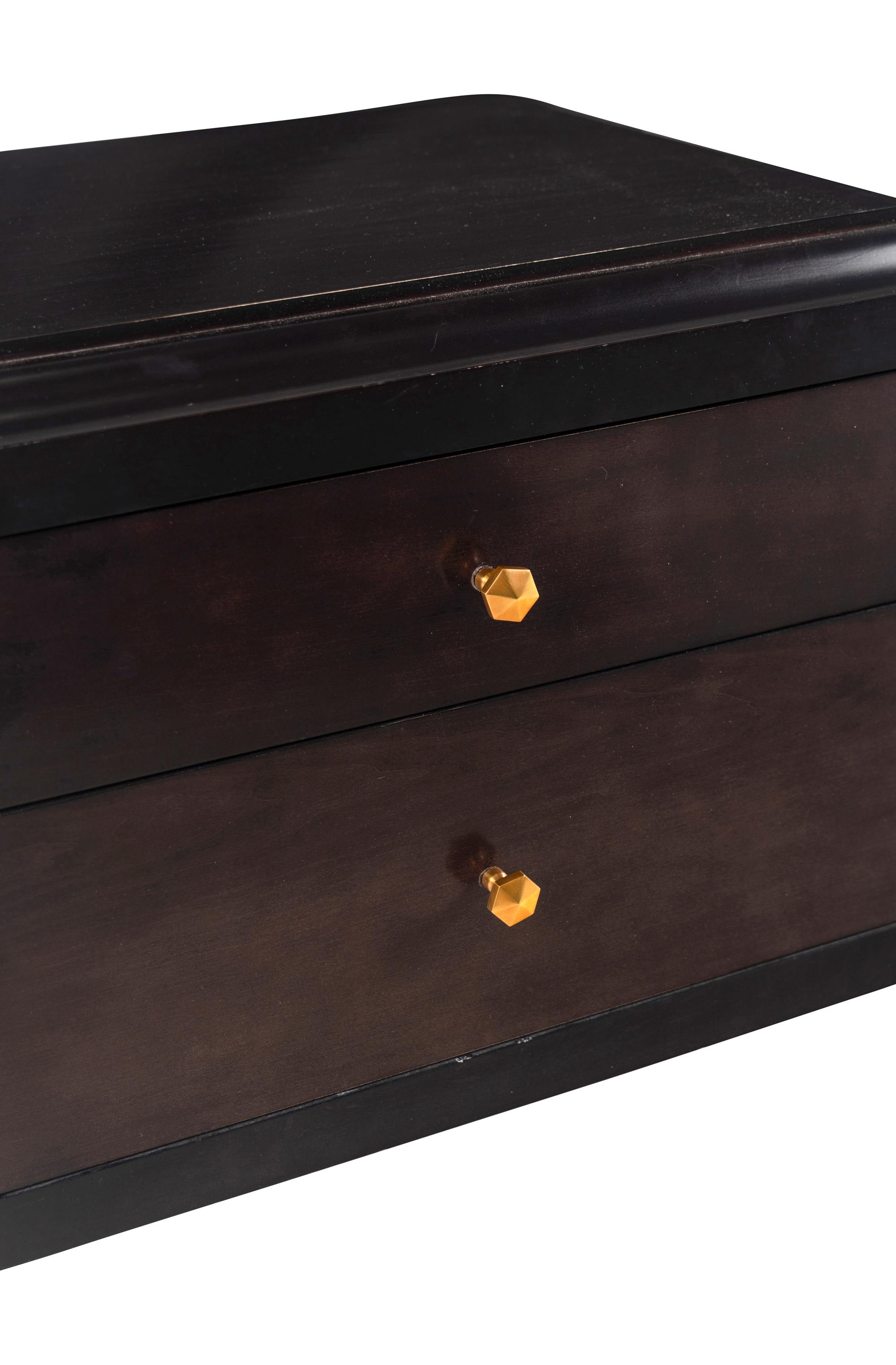 A Pair of Alexa Hampton for Hickory Chair Stained Walnut Side Tables