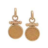 YELLOW GOLD AND COIN EARCLIPS