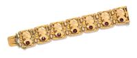A Yellow Gold and Garnet Bracelet, 34.7 dwts.