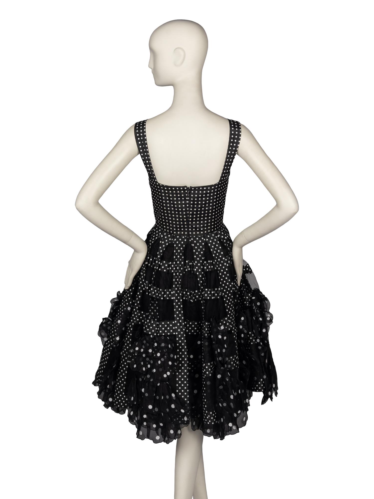 Oscar de la Renta Polka Dot Cocktail Dress