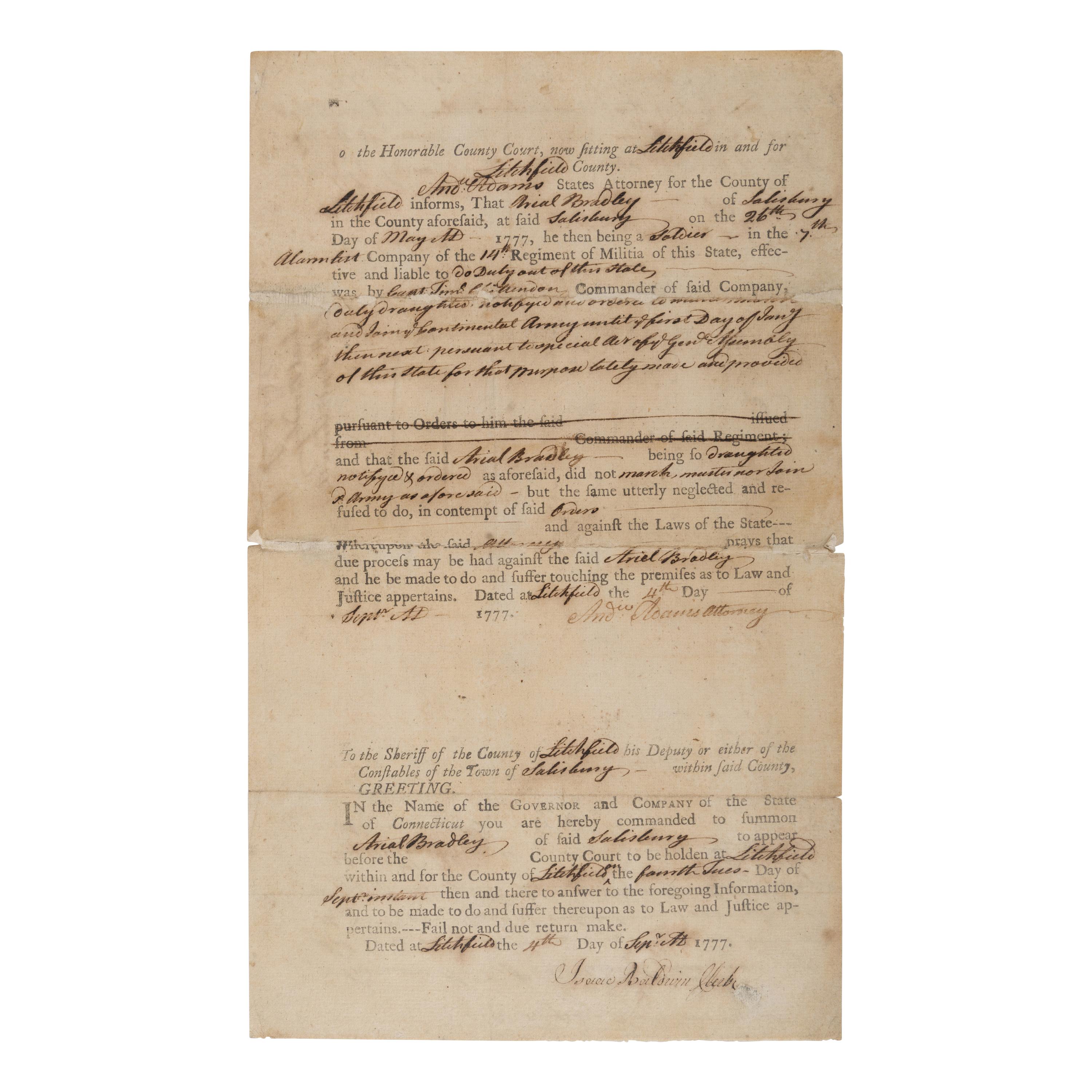 [Founding Fathers]. A small archive of documents, comprising: