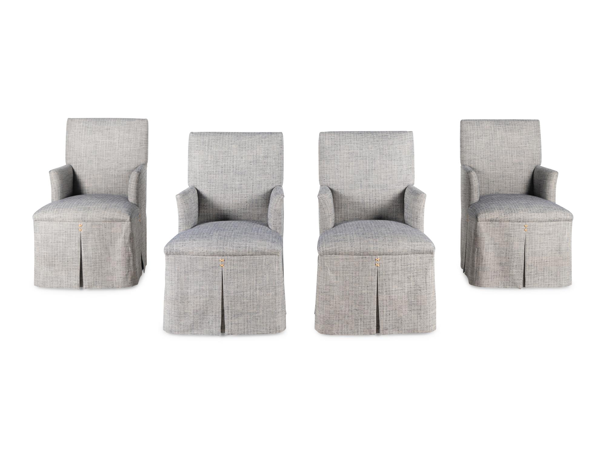 A Set of Four Contemporary Skirted Armchairs