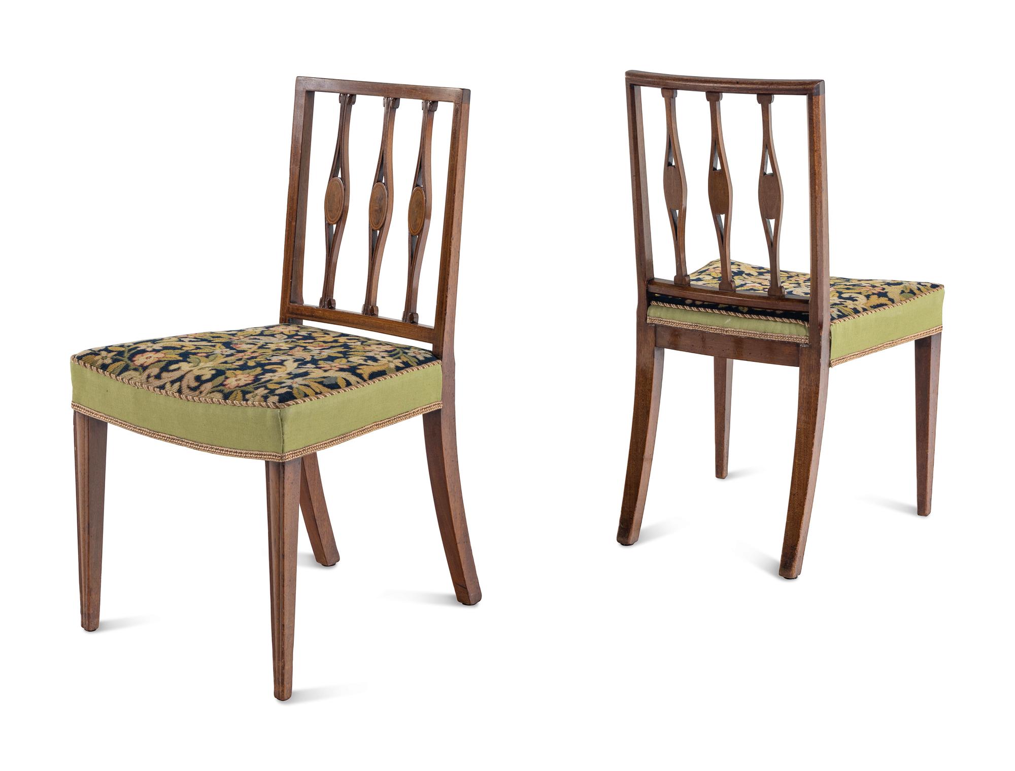 A Set of Six George III Mahogany Dining Chairs