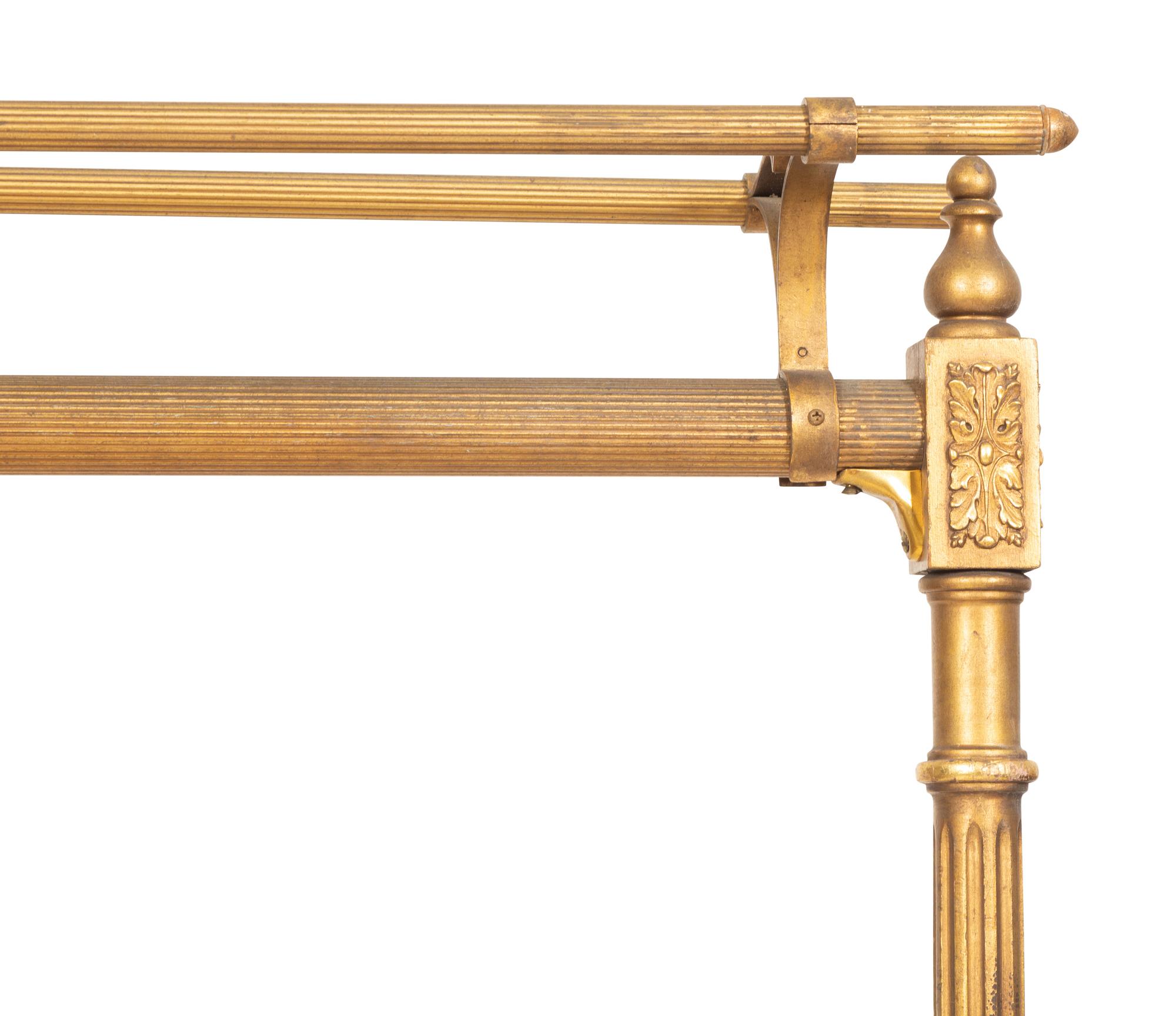 A Pair of Empire Style Giltwood and Gilt Metal Hanging Racks