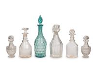 A Collection of Glass Decanters