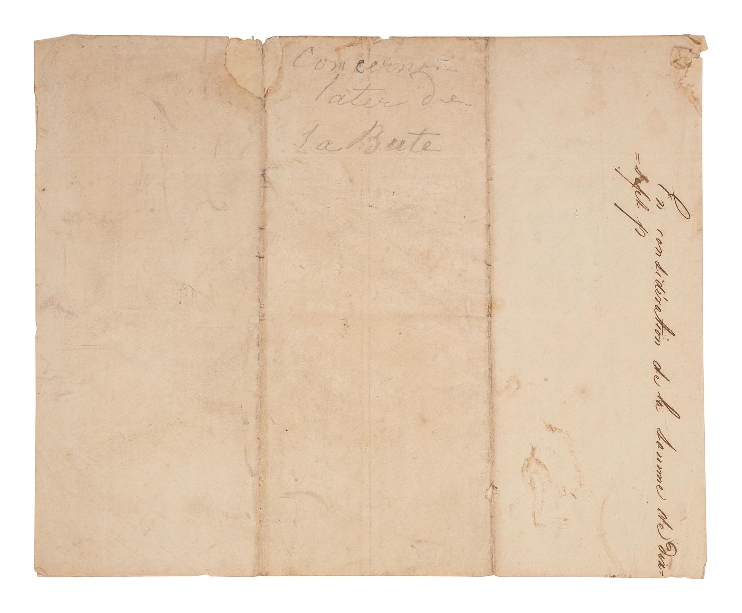 [LOUISIANA]. Manuscript document related to "Mr. Simon," a "homme de couleur libre," or French-speaking free person of color. St. Martin Parish, Louisiana. 1 May 1834.