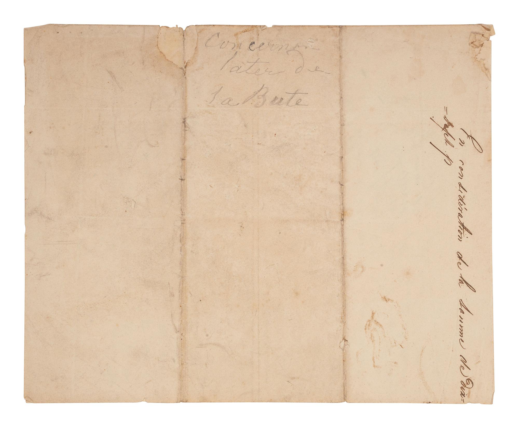 [LOUISIANA]. Manuscript document related to "Mr. Simon," a "homme de couleur libre," or French-speaking free person of color. St. Martin Parish, Louisiana. 1 May 1834.