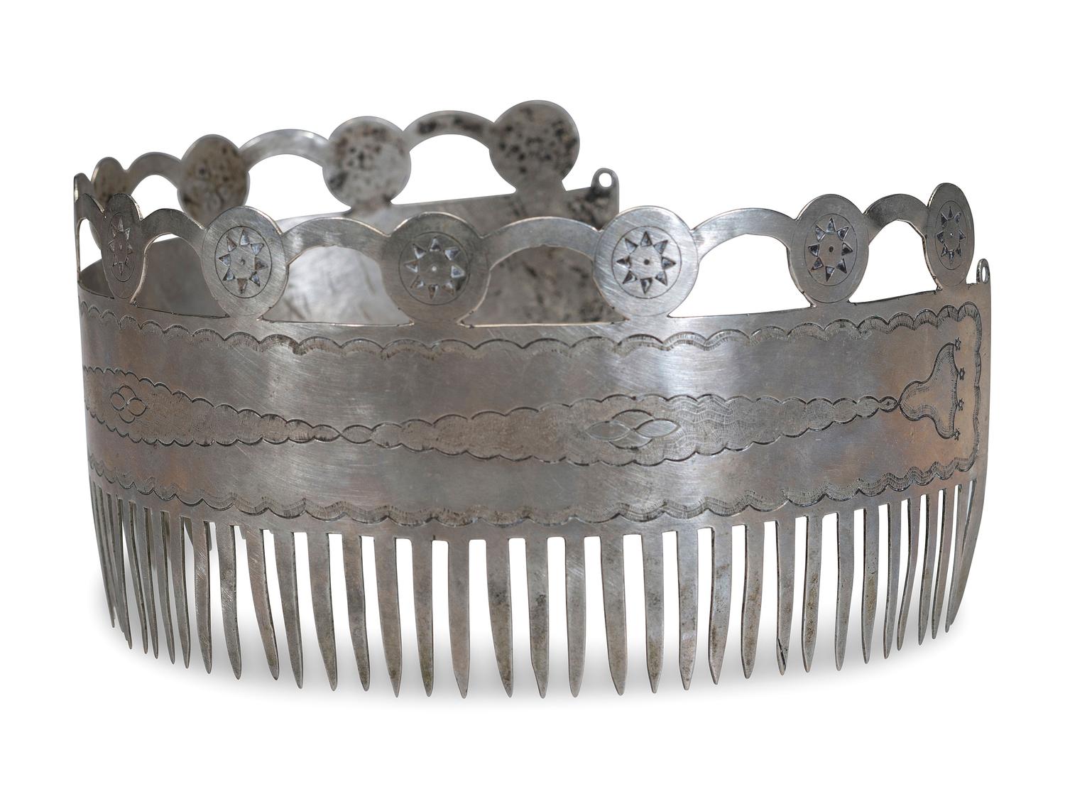 Menominee German Silver Hair Comb